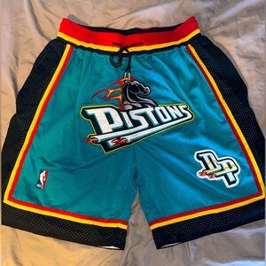 Vintage Detroit Pistons Retro NBA Throwback 1998-99 Just Don Basketball Shorts